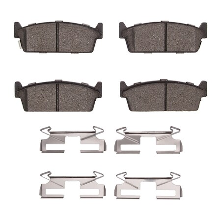Dynamic Friction Co 5000 Advanced Brake Pads - Ceramic and Hardware Kit, Long Pad Wear, Rear 1551-0479-01